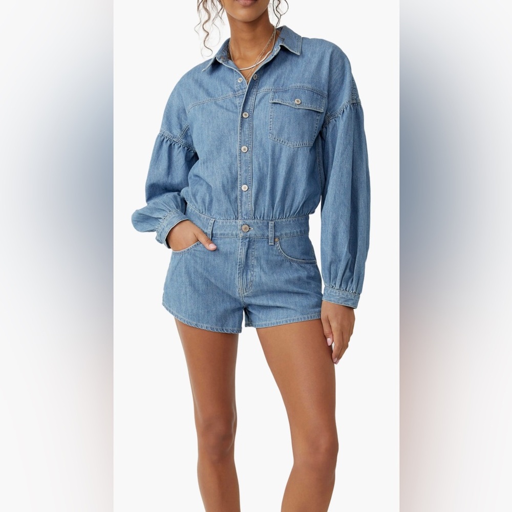 We the Free Zodiac Chambray One Piece Romper XS NWT